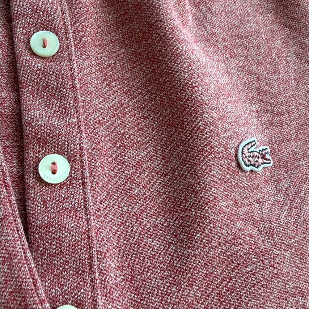 Lacoste Women's Button Down pink Polo Shirt  short sleeve Size 38 ( S) - Picture 11 of 13
